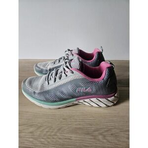 Fila Women's Memory Diskize Sneakers Size 8.5 Grey Pink Walking Running Shoes